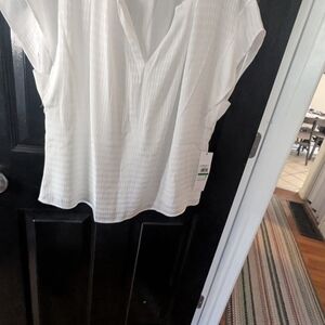 White V-Neck Blouse